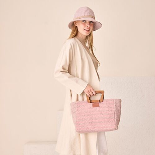 Handbag / Wood Handle / Water Hyacinth Yarns