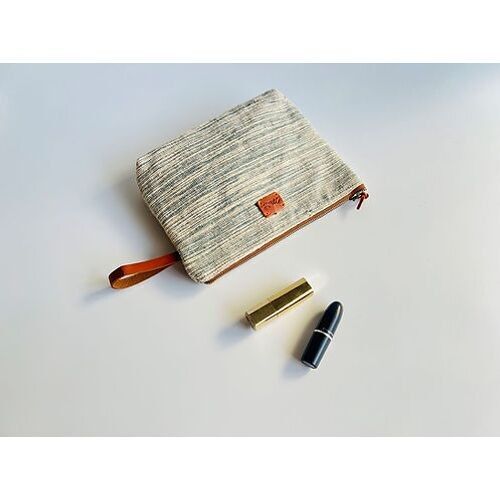 Zip Pouch Bag/Natural Dye and Handloom