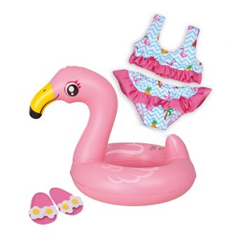 Ensemble de natation pour poupée "Flamingo Ella", taille 35 à 45 cm 1