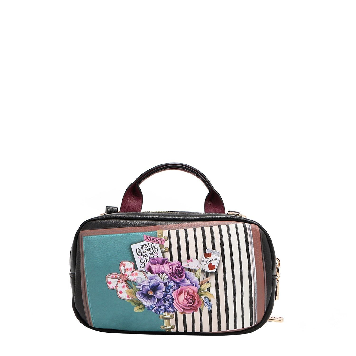 Buy wholesale MINI BOSTON CROSSBODY BAG WITH DOUBLE ZIPPER (NOSTALGIA)
