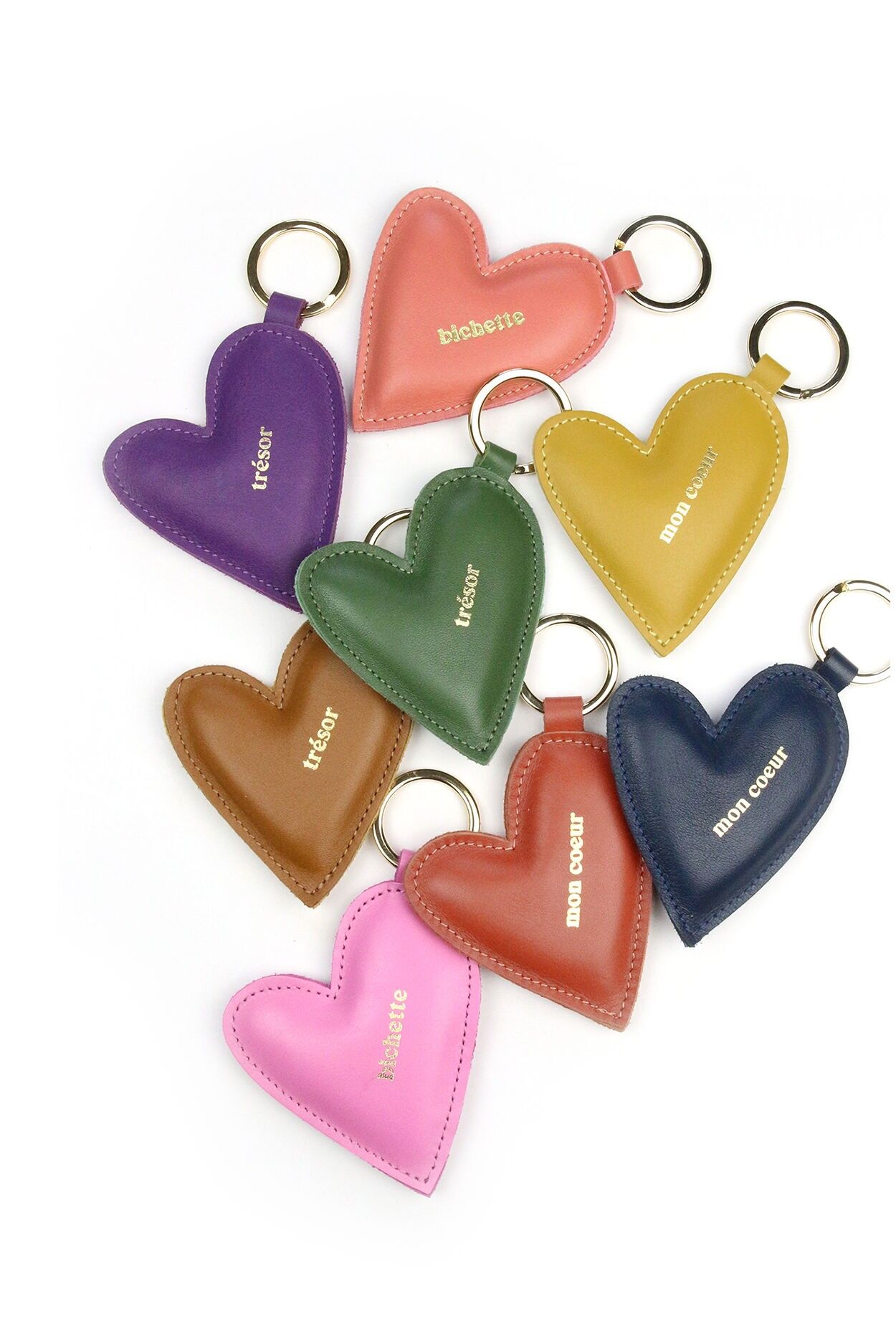 Schlüsselanhänger aus 100 % Leder – großes Herz