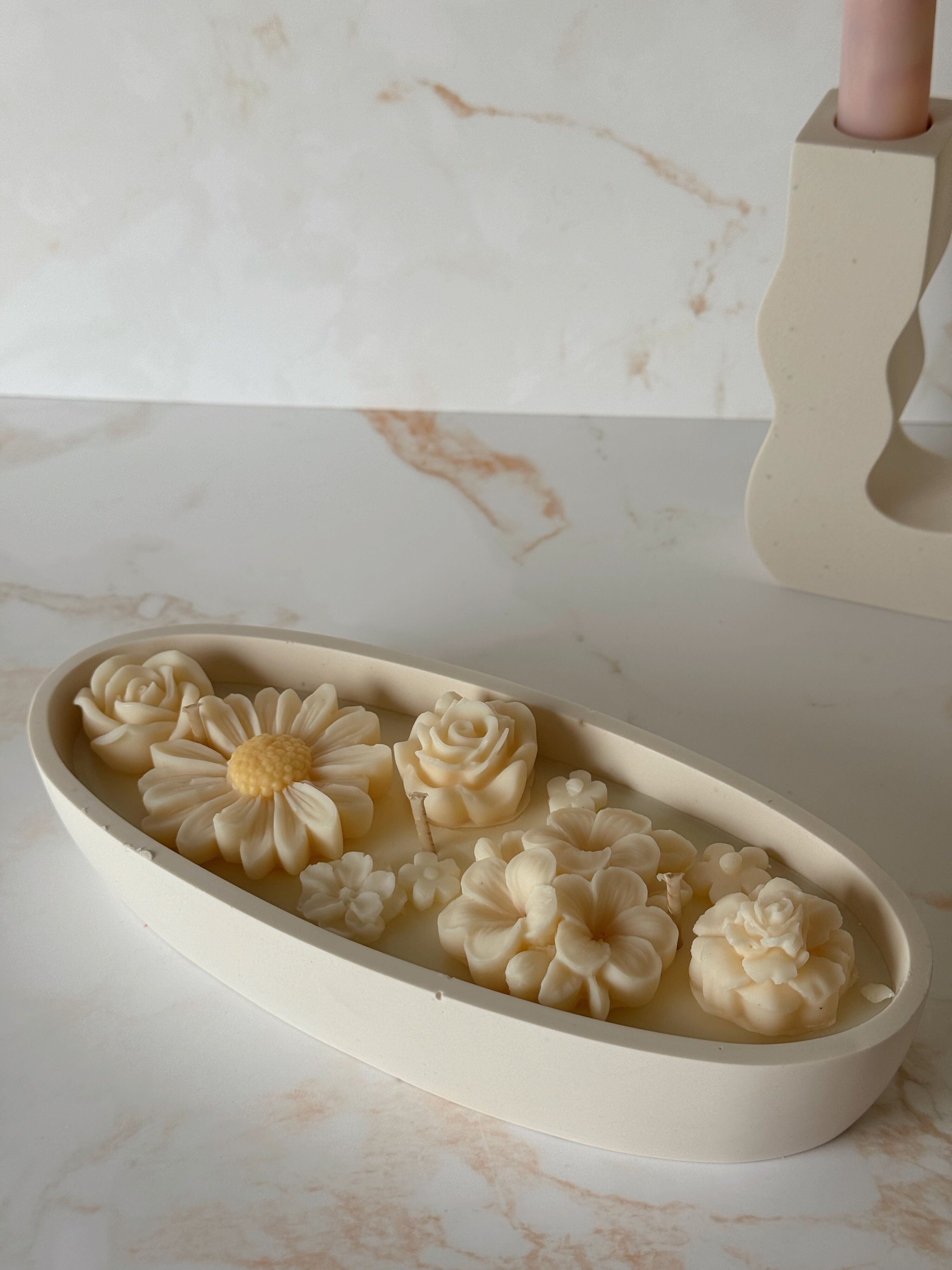 Flowery Garden Centerpiece Candle