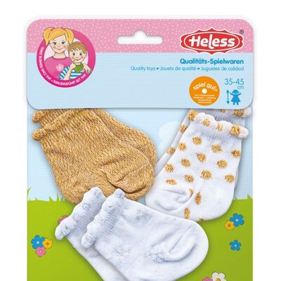Doll socks "glitter", 3 pairs, size. 35-45 cm