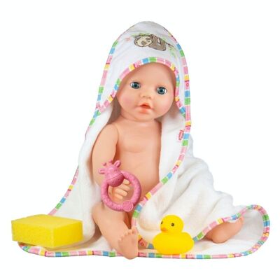 Doll hooded bath towel "Sloth Flauschi" (48 x 48 cm) with accessories