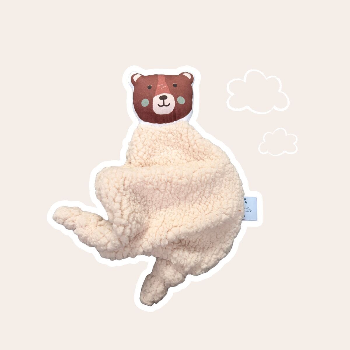 Doudou Ours brun teddy beige