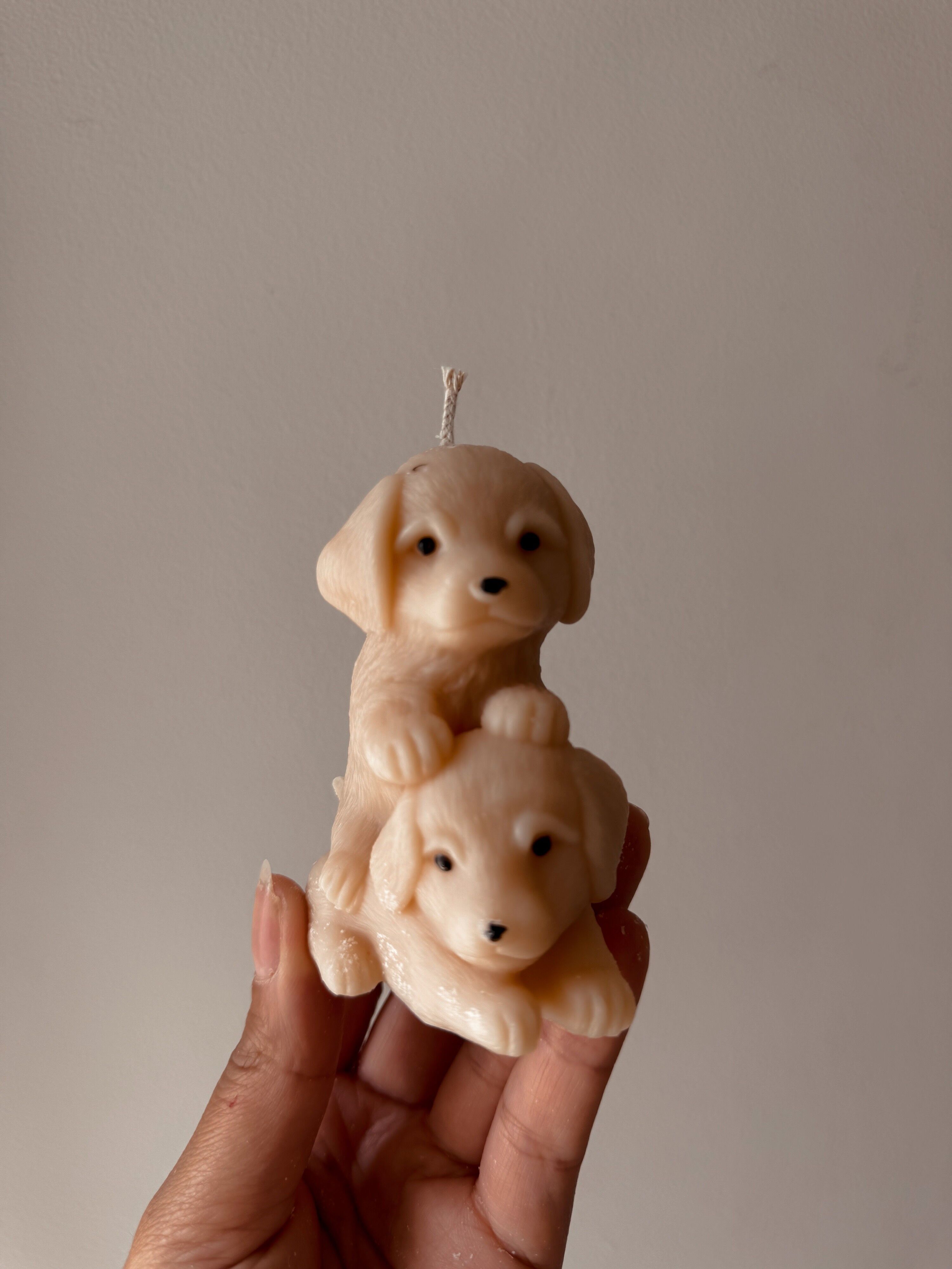 Stacked puppies candle, choice of colors, vanilla scent