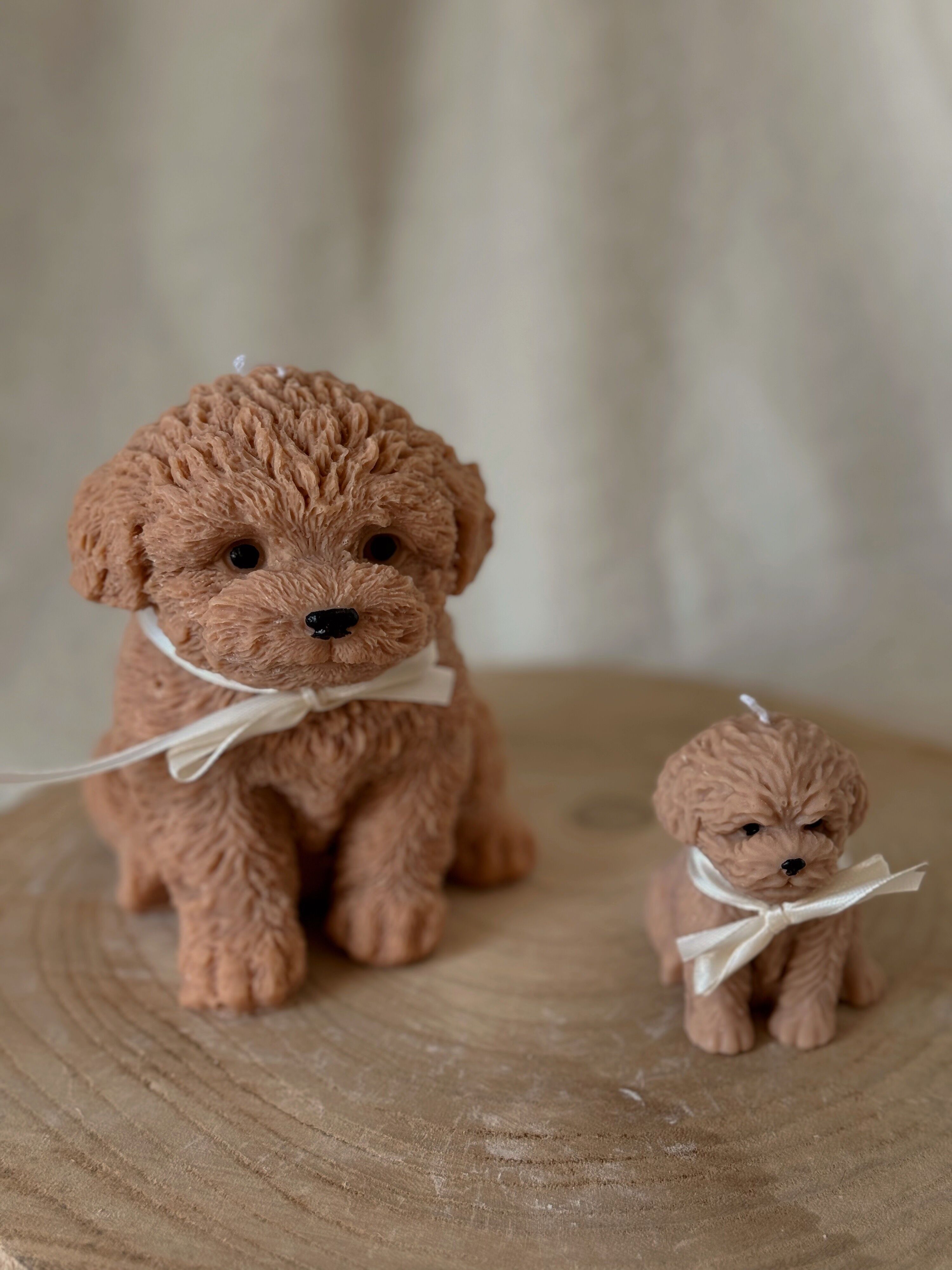 Handmade Puppy Family candle in soy wax, available in your choice of colors