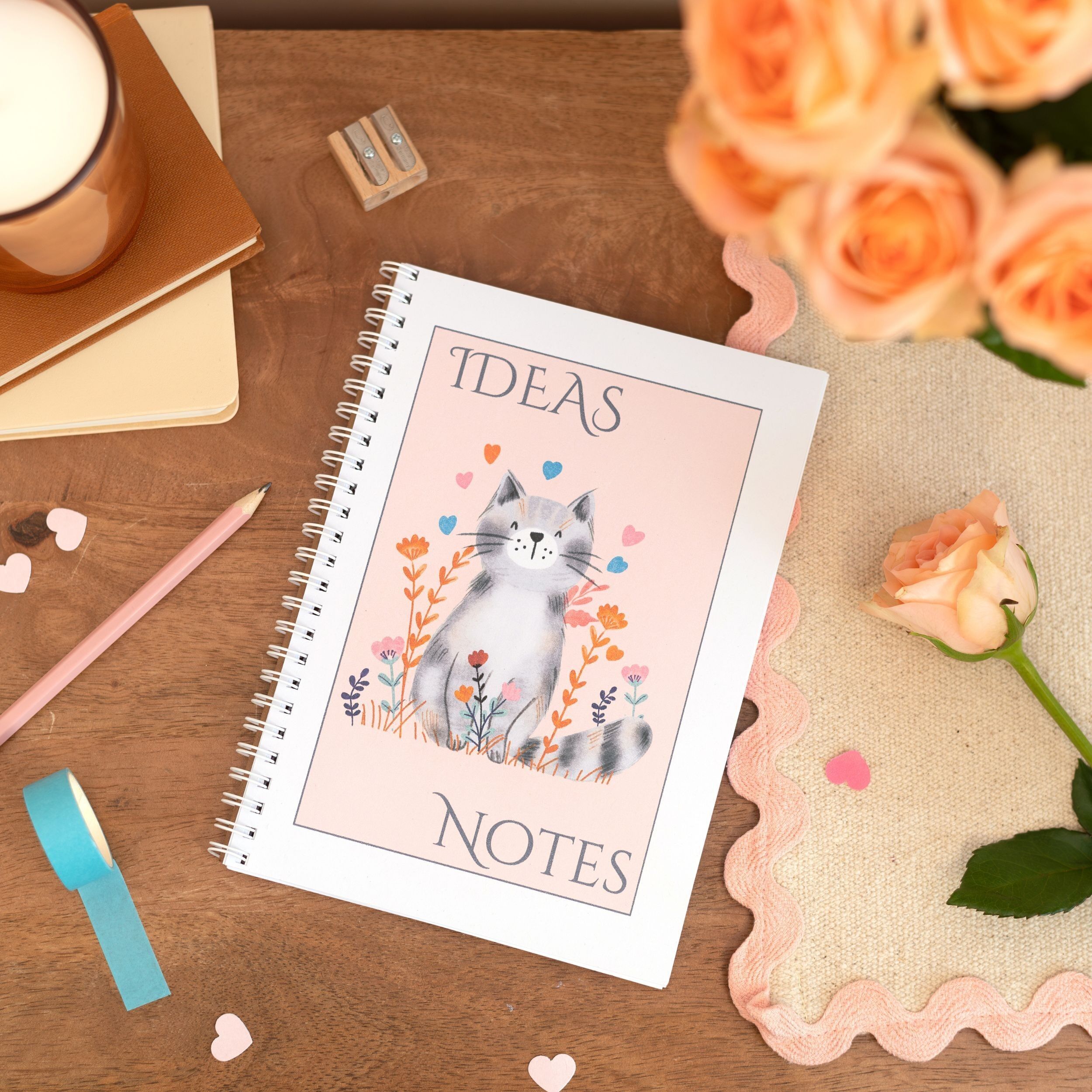 A5 Handmade Flat Lay Notebook Cat Inspired