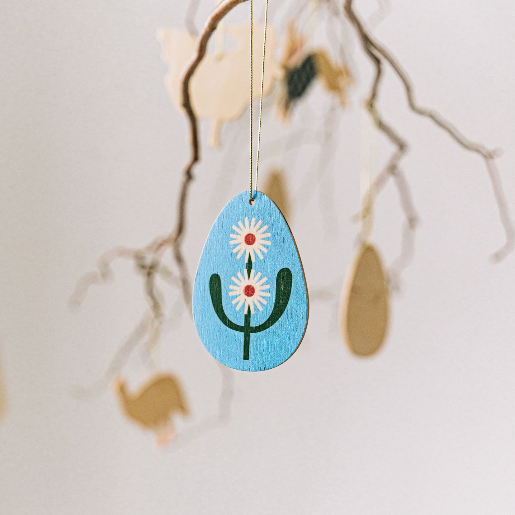 Ornement de Pâques suspendu bleu œuf, décoration
