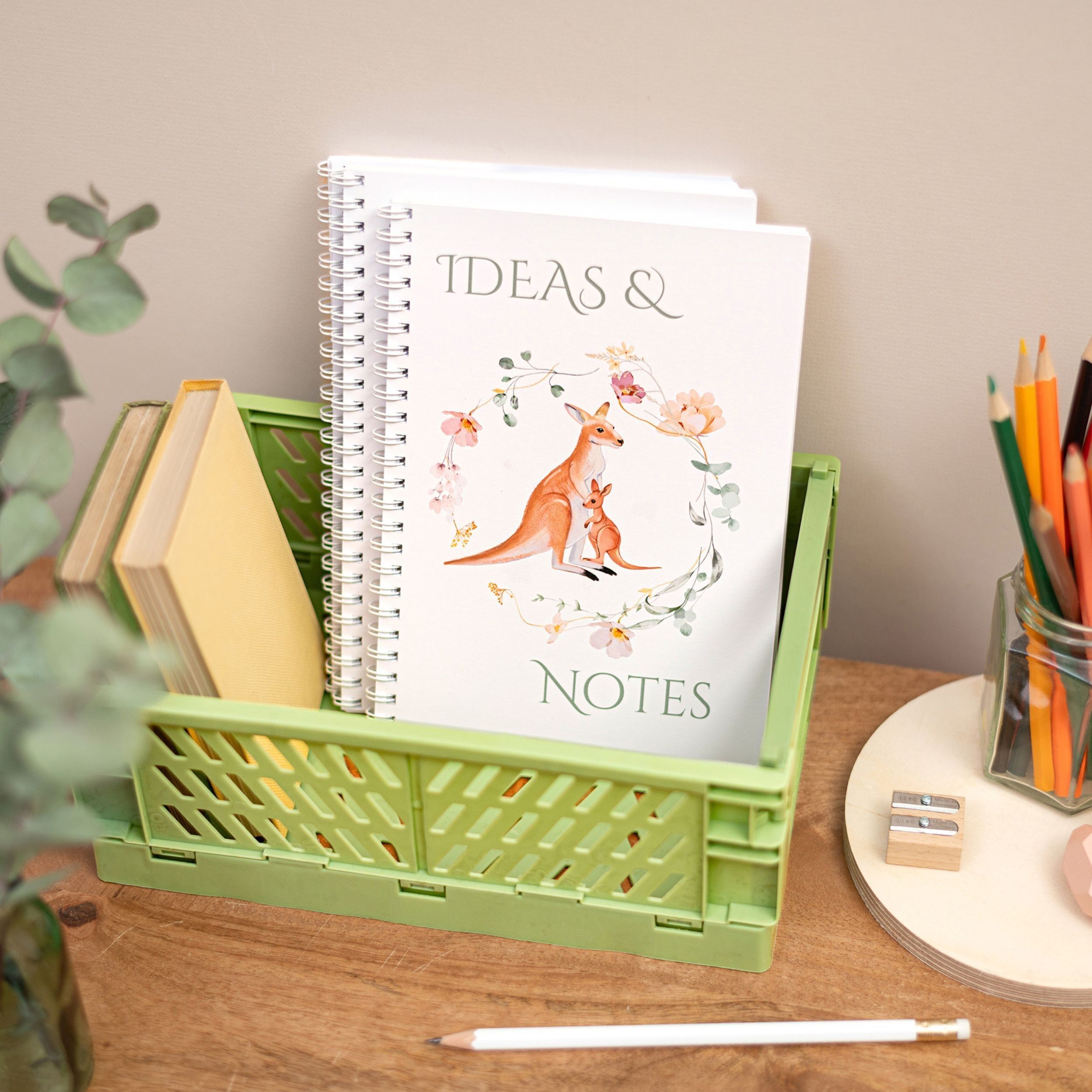 A5 Flat Lay Handmade Ideas & Notes Notebook - Kangaroo Inspired