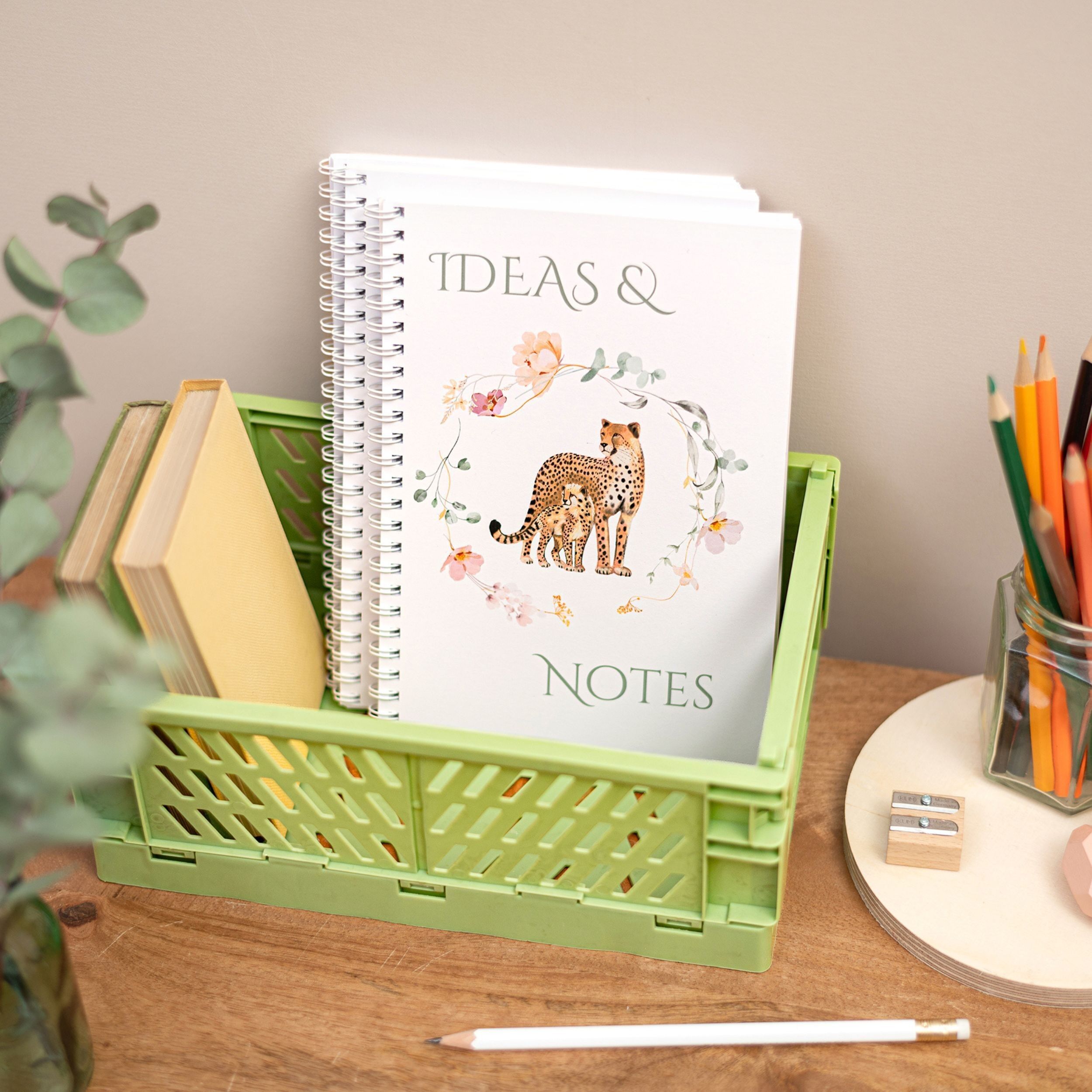 A5 Flat Lay Handmade Ideas & Notes Notebook -  Cheetah Inspired