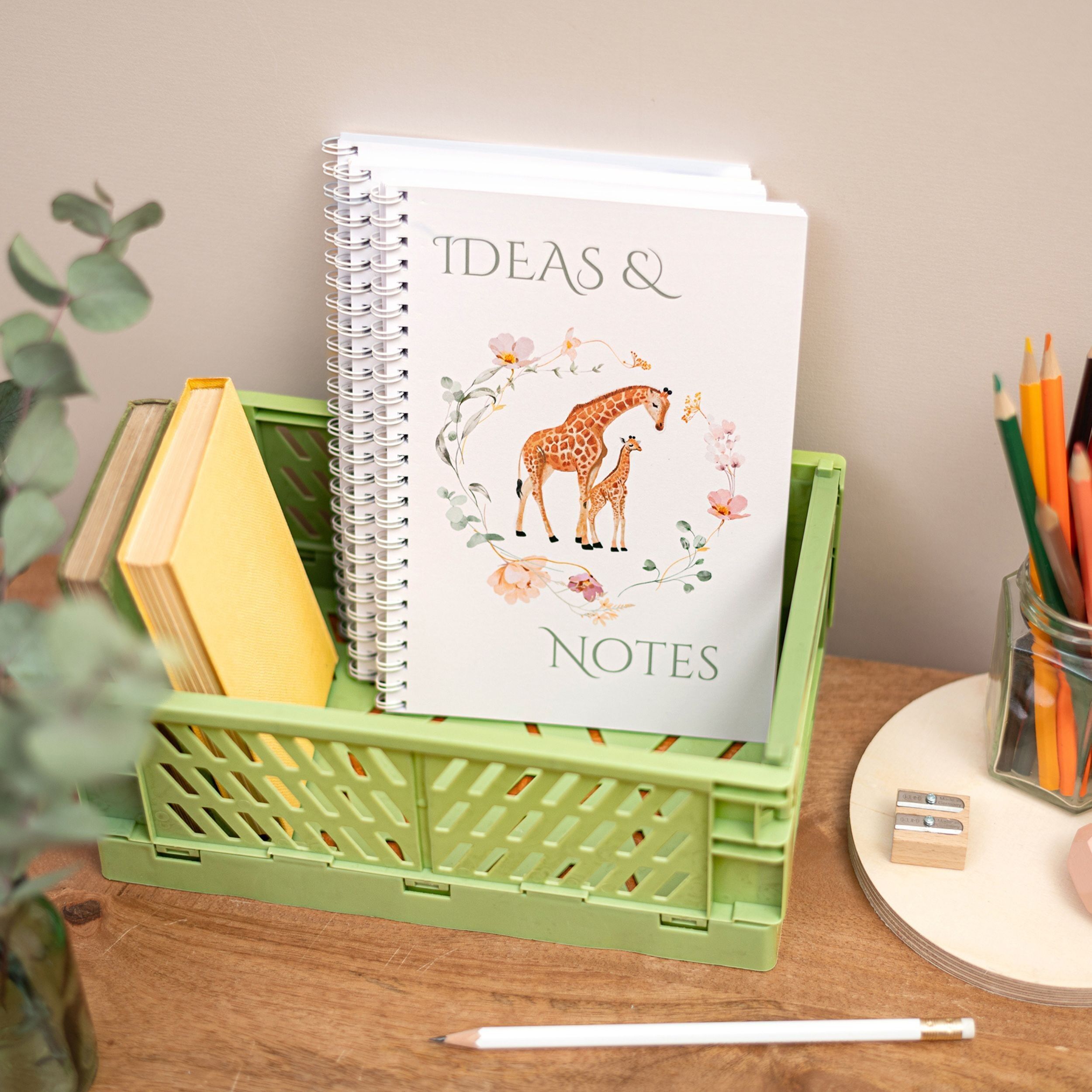 A5 Flat Lay Handmade Ideas & Notebook Giraffe Inspired
