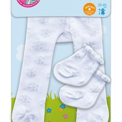 Doll tights with socks "ice crystals", size. 35-45 cm