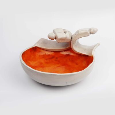 Cuenco de cerámica naranja