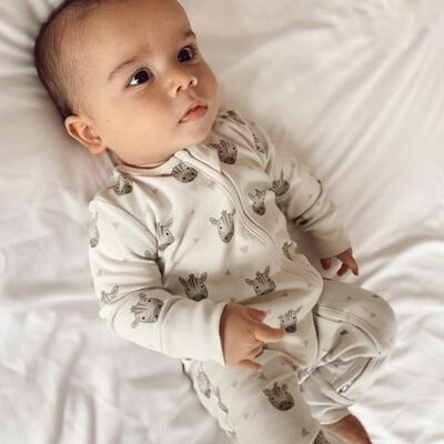 Zebra zip up sleepsuit