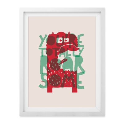 Totally Roarsome Wall Art Print A4 and A3