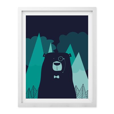 Impresión de arte de pared Nordic Bear III A4 y A3