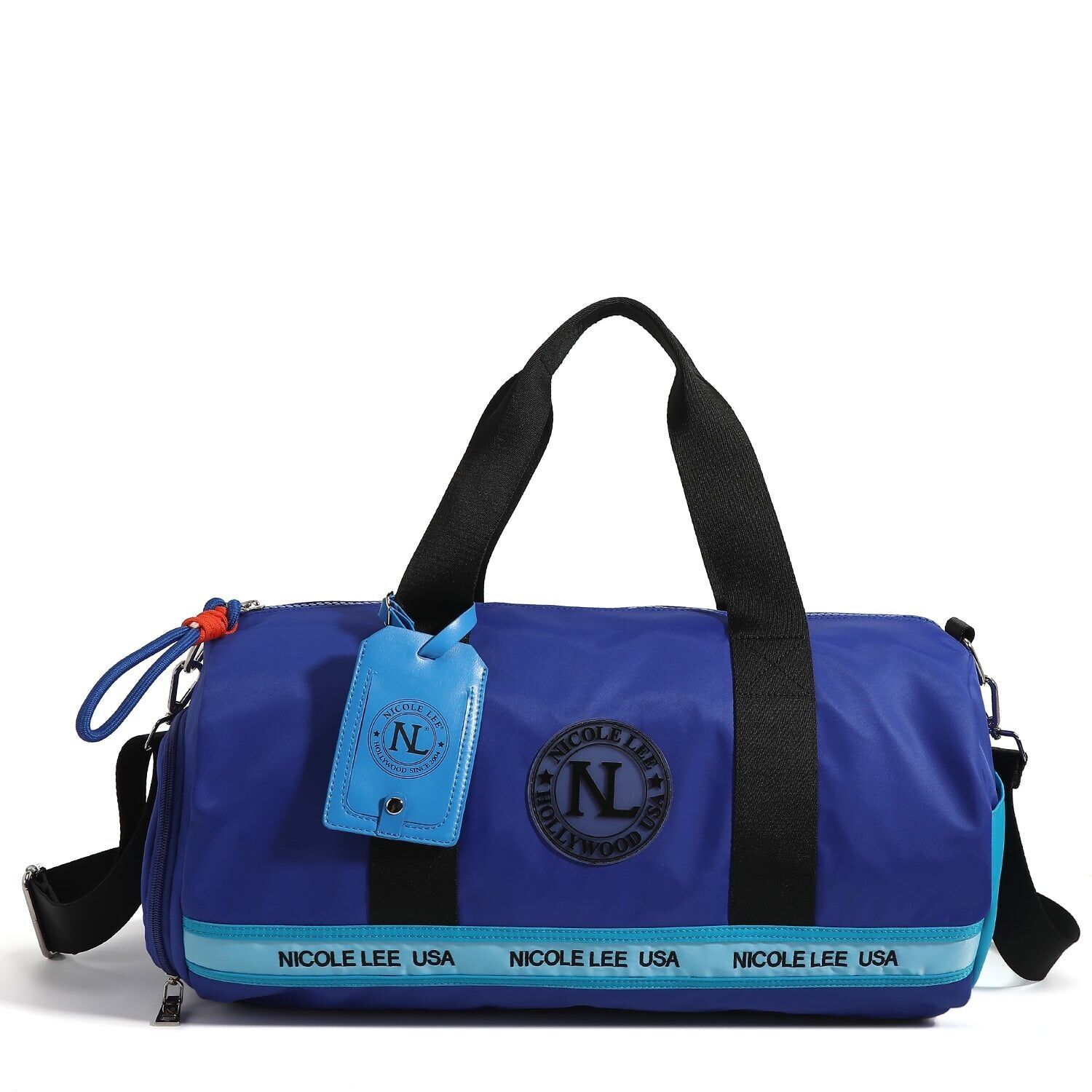 BLUE COLORBLOCK GYM BAG