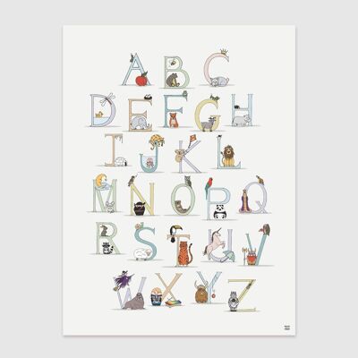 Alphabet Wall Art Print A4 and A3