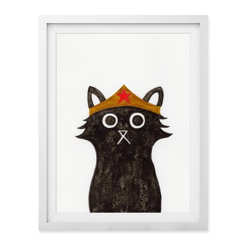 Wonder Cat Wall Art Print A4 and A3