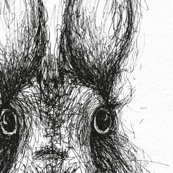 Scribble Rabbit Wall Art Print A4 et A3 3