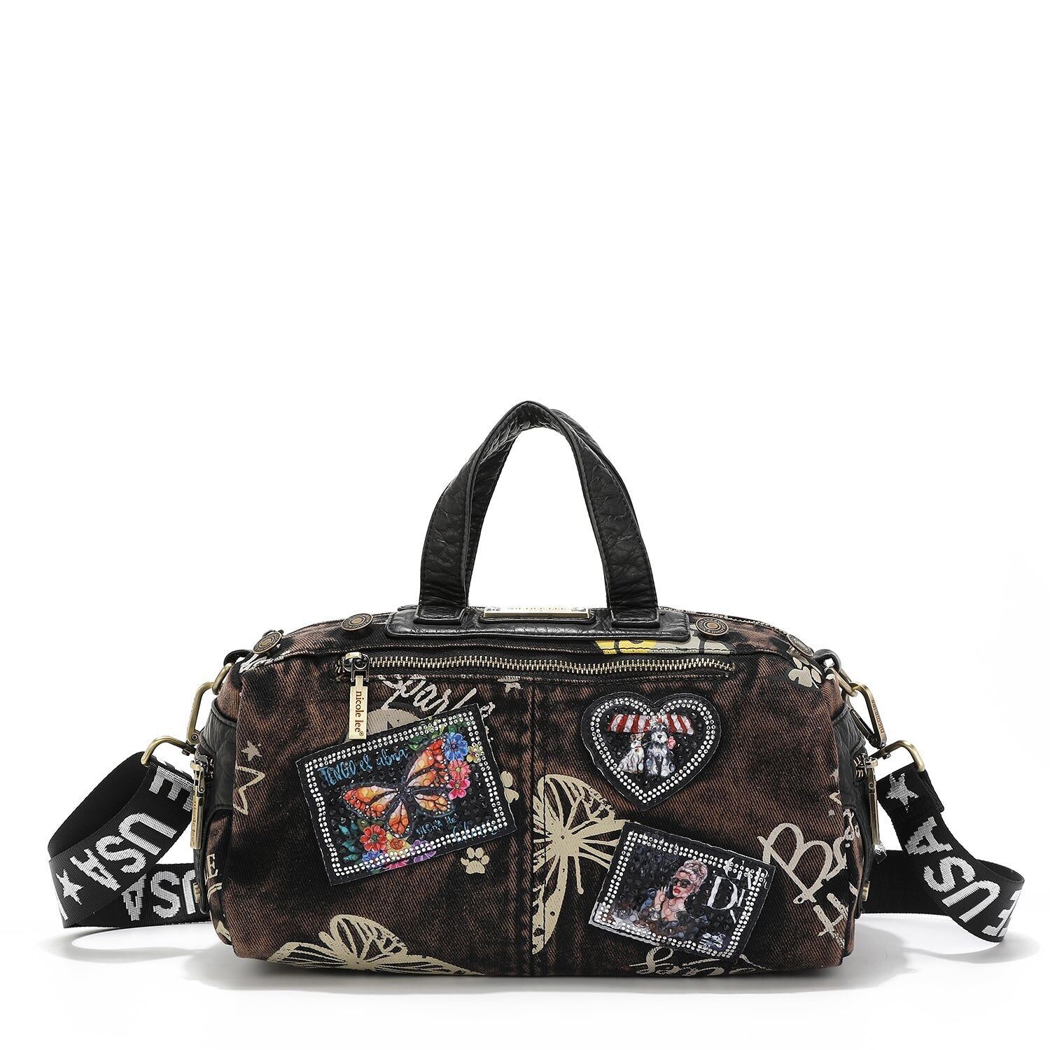 MEDIUM GREY DENIM CROSSBODY BAG