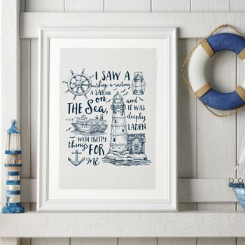 Navire A-Sailing Wall Art Print A4 et A3 2