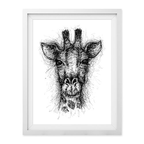 Scribble Giraffe Wall Art Print A4 and A3