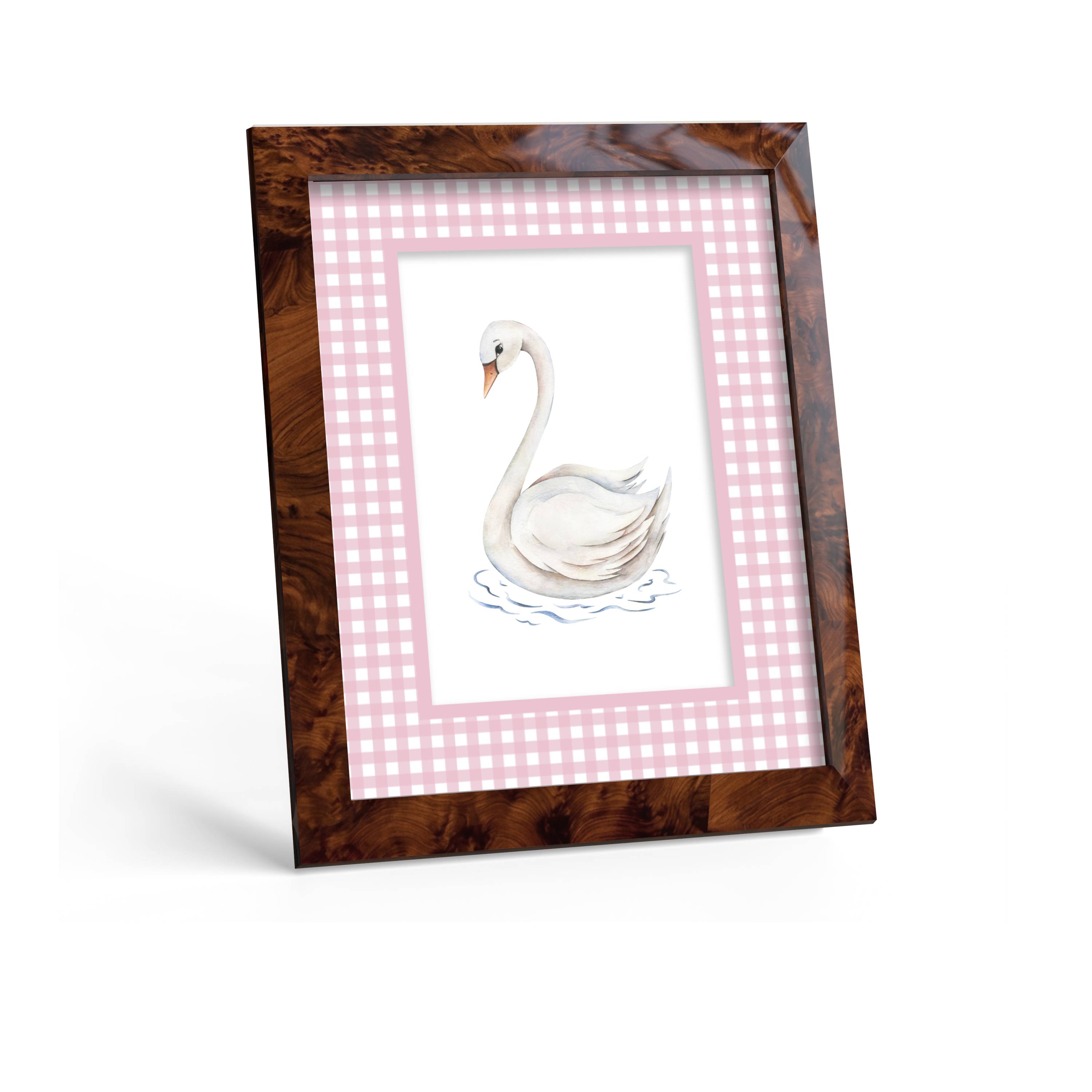 Fotomatte mit rosa Vichy-Karo – Rechteckige Öffnung