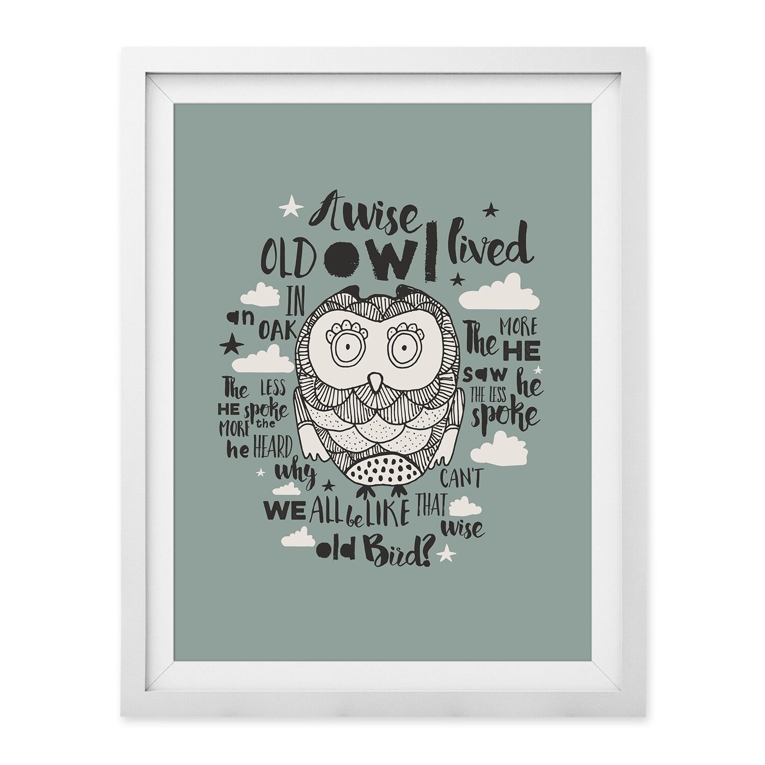 Wise Old Bird Wall Art Print A4