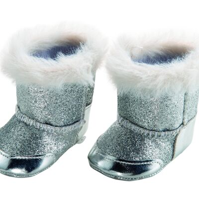 Doll silver boots, size 38-45 cm