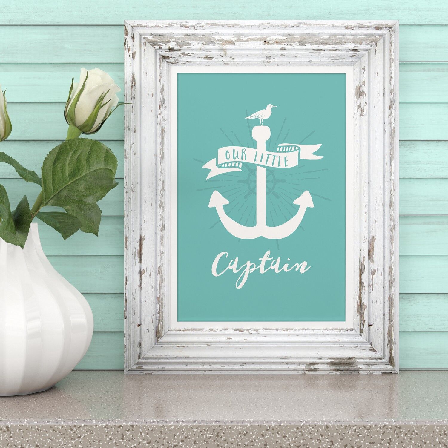 Our Little Captain Wall Art Print A4