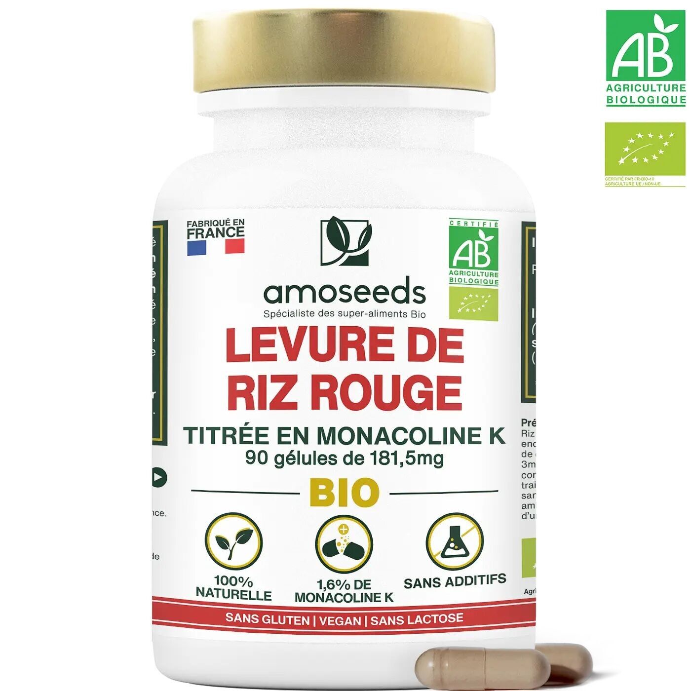 Levure de Riz Rouge Bio | 90 gélules