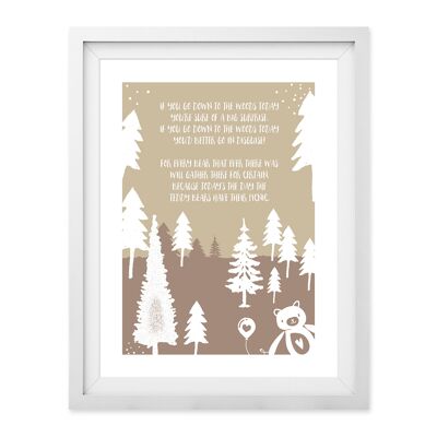 Teddy Bear Picnic Wall Art Print A4 and A3