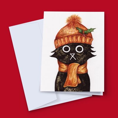 CARTE DE NOL HOLLY CAT