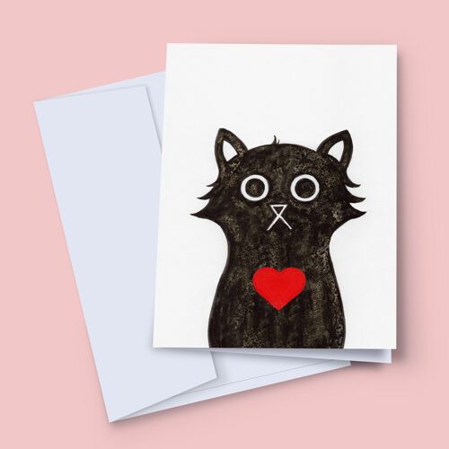 Love cat card