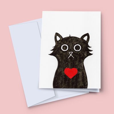 CARTE DE CHAT D'AMOUR