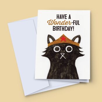 CARTE D'ANNIVERSAIRE MERVEILLE DU CHAT