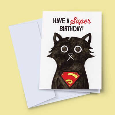 Super cat birthday card