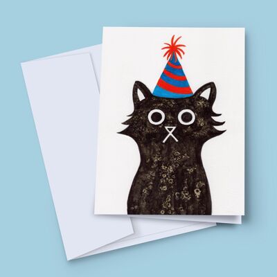 CARTE DE CHAT DE FÊTE