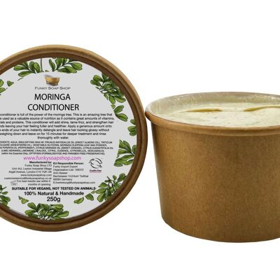 Après-shampoing au Moringa pour cheveux normaux à secs, pot Kraft de 250 ml, sans plastique