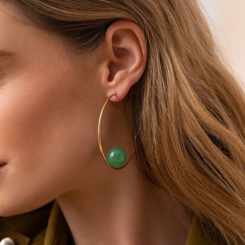 Créoles Cadia - boule en acétate coloré 55x55mm