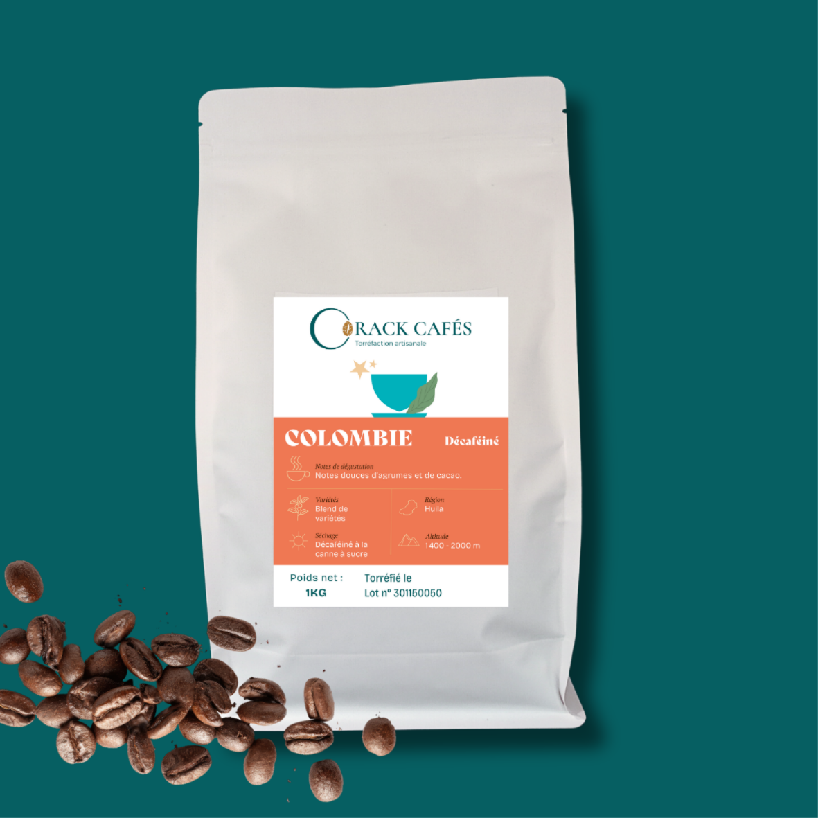 Decaffeinated coffee beans - 1kg