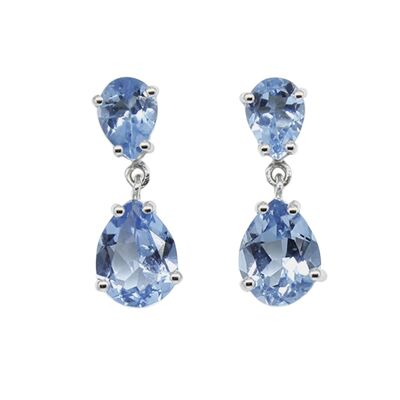 Small earrings with blue topaz
