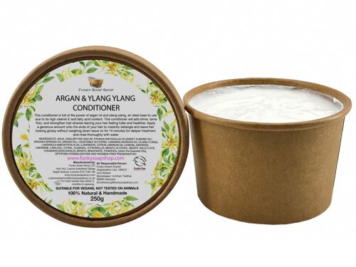Argan Oil & Ylang Ylang Hair Conditioner, Kraft Tub Of 250ml, Plastic Free