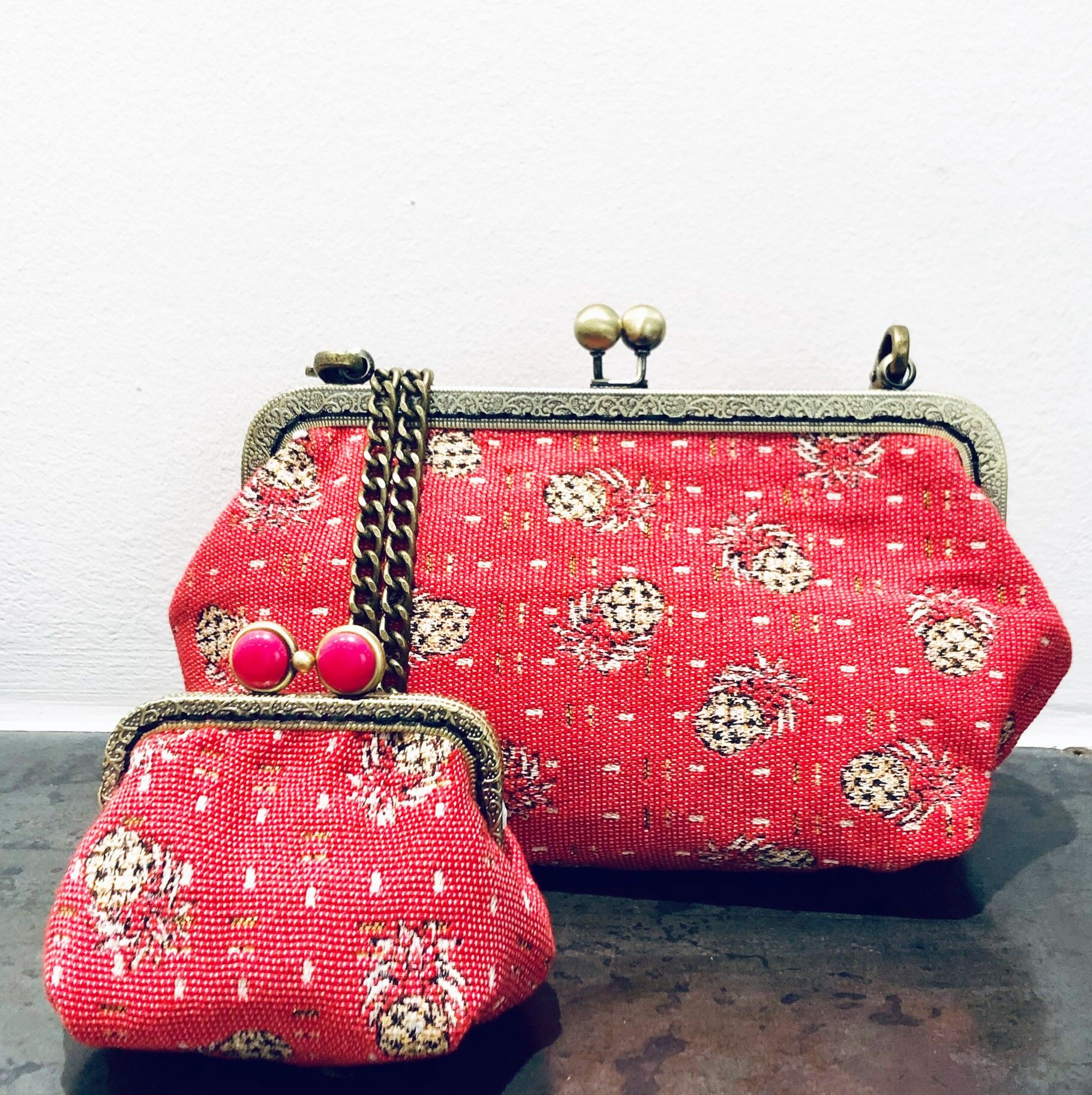 POUCH + PORTAMONETE "Ananas"