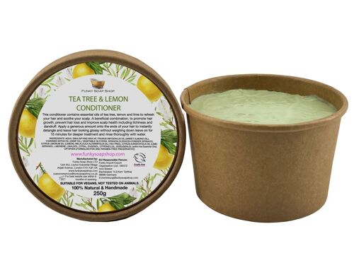 Tea Tree And Lemon Hair Conditioner, Kraft Tub Of 250ml, Plastic Free