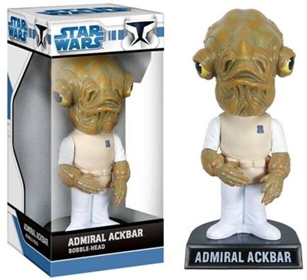 Figurine en plastique de l'ALMIRANTE ACKBAR de 15 cm Funko Wacky Wobbler