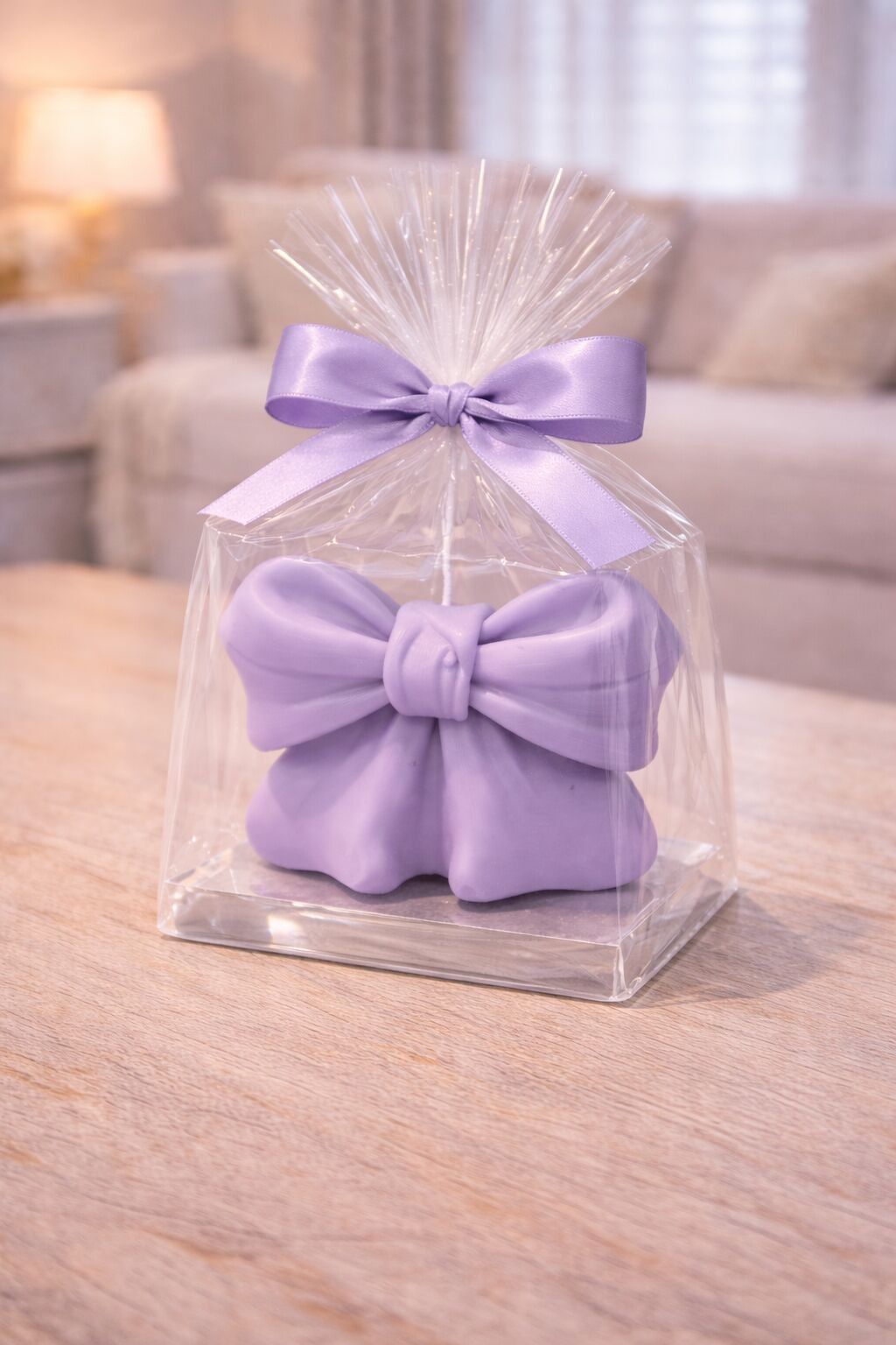 Bougie - Noeud parfumé - Violet