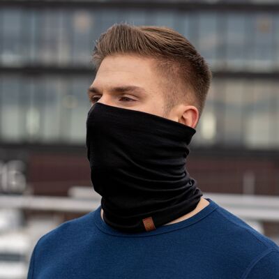Men's Merino Wool Neck Gaiter / Face Mask Black